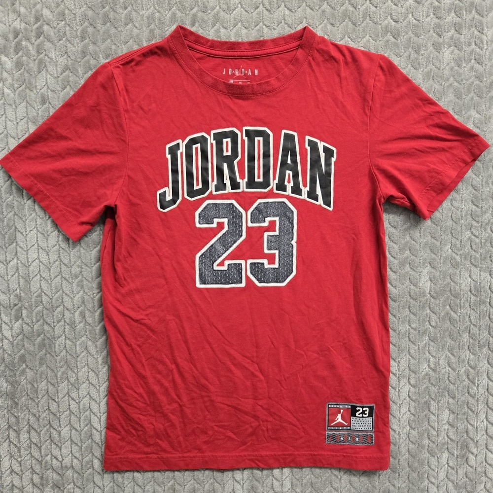 Air Jordan Shirt Youth Boys Size XL 13-15 Yrs Red #23 Chicago Bulls Short Sleeve